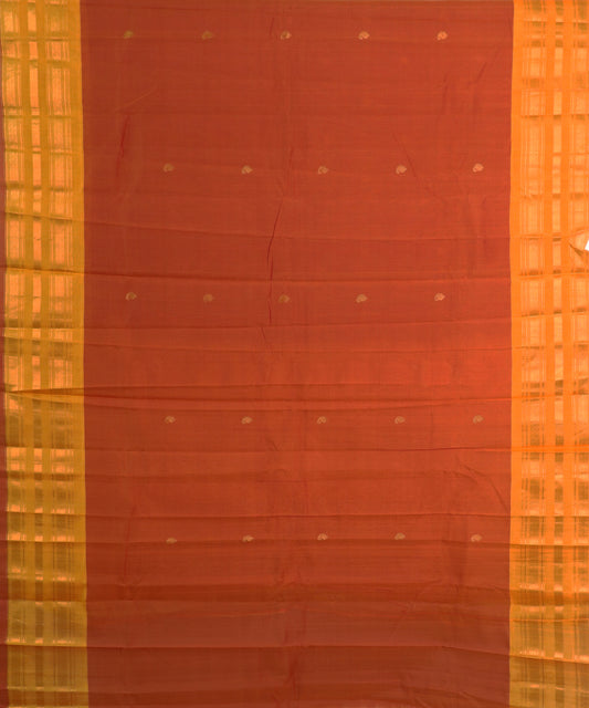 Rust color Handloom Gadwal sico saree