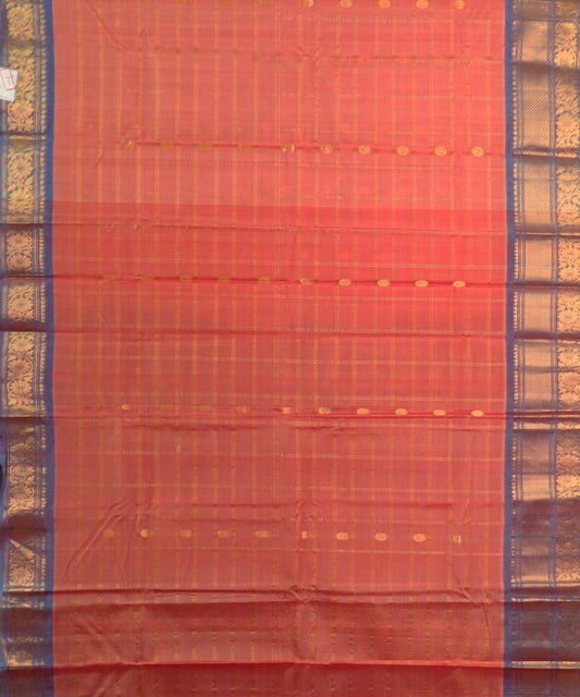Persian red shade Handloom Gadwal sico saree