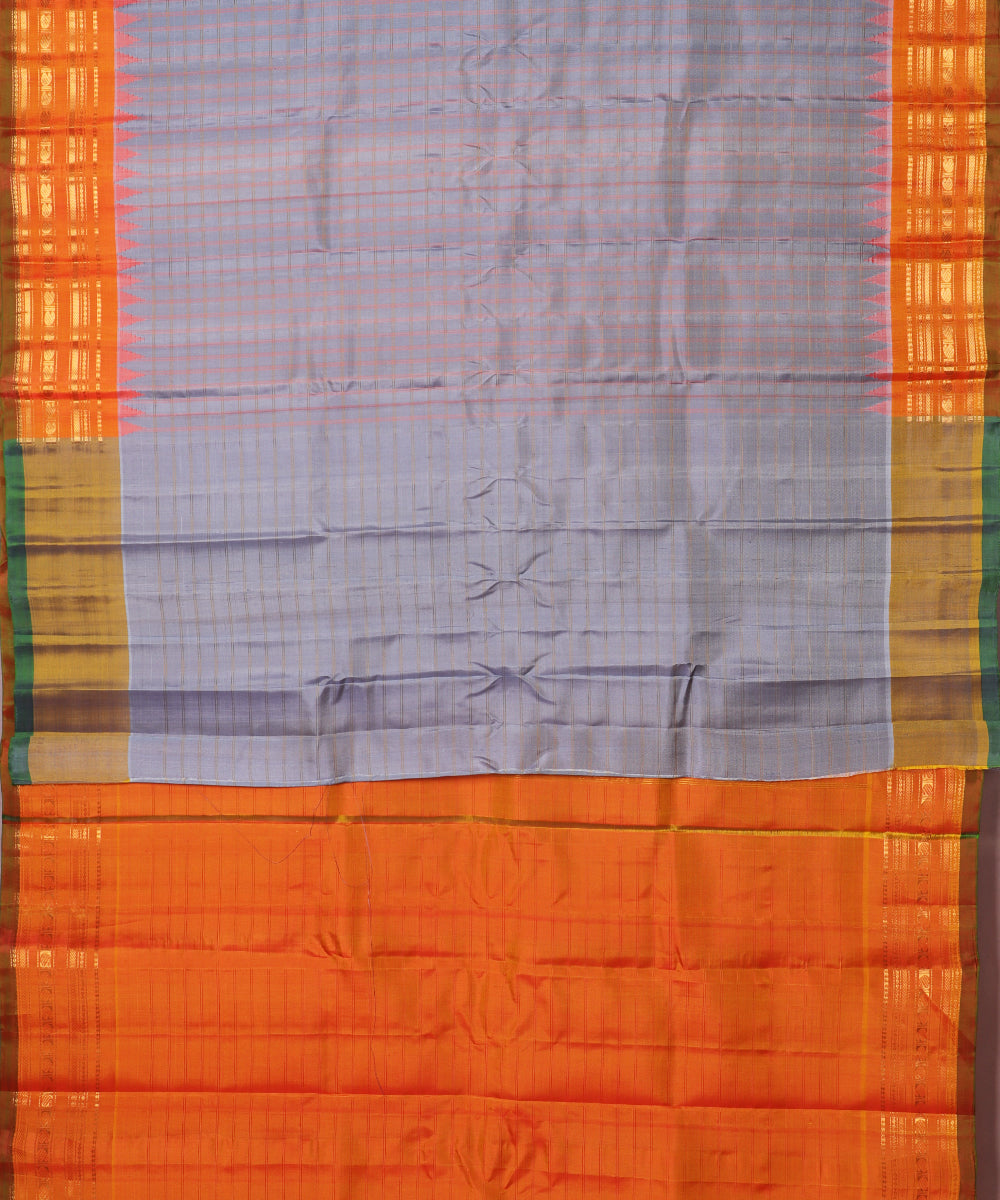 Independence blue color handloom Gadwal Silk saree