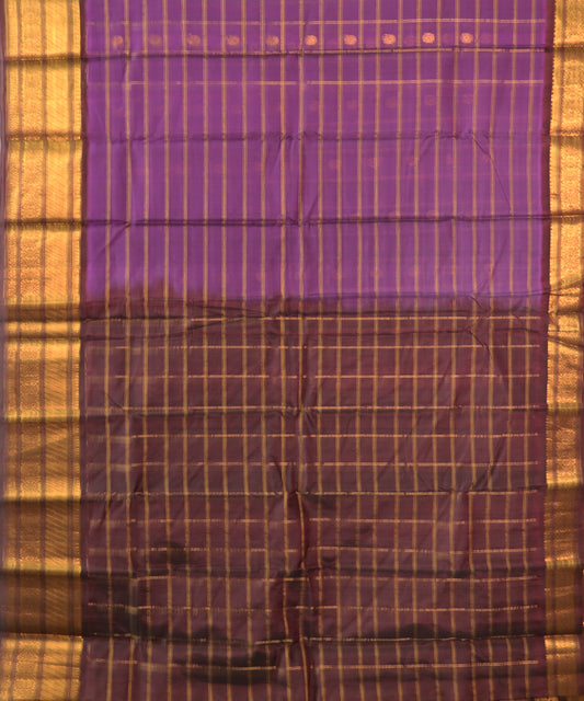 Byzantine violet color Handloom Gadwal sico saree