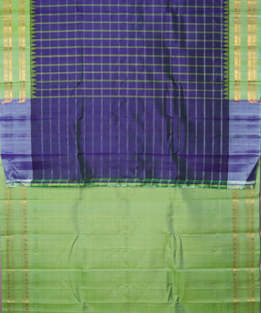 Space blue color handloom Gadwal Silk saree