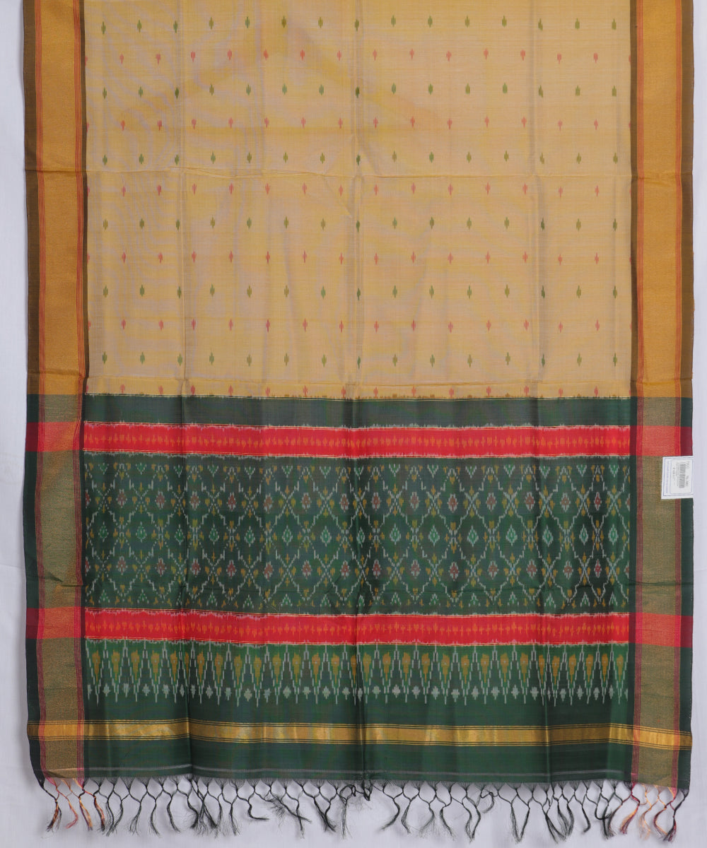 Trombone yellow color handloom ikat sico dupattas