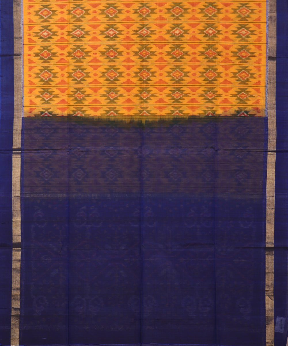 Fire orange color handloom pochampally sico saree