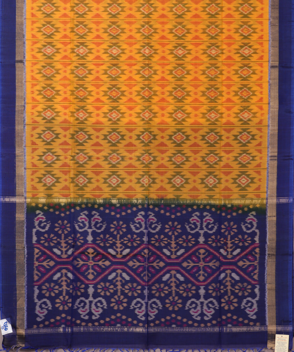 Fire orange color handloom pochampally sico saree