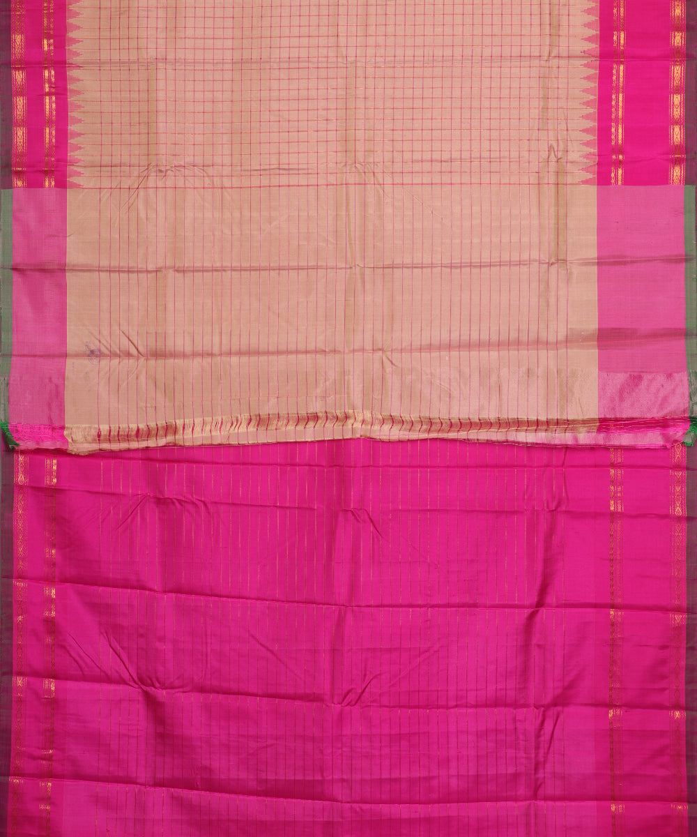 Multi-shade handloom Gadwal Silk saree