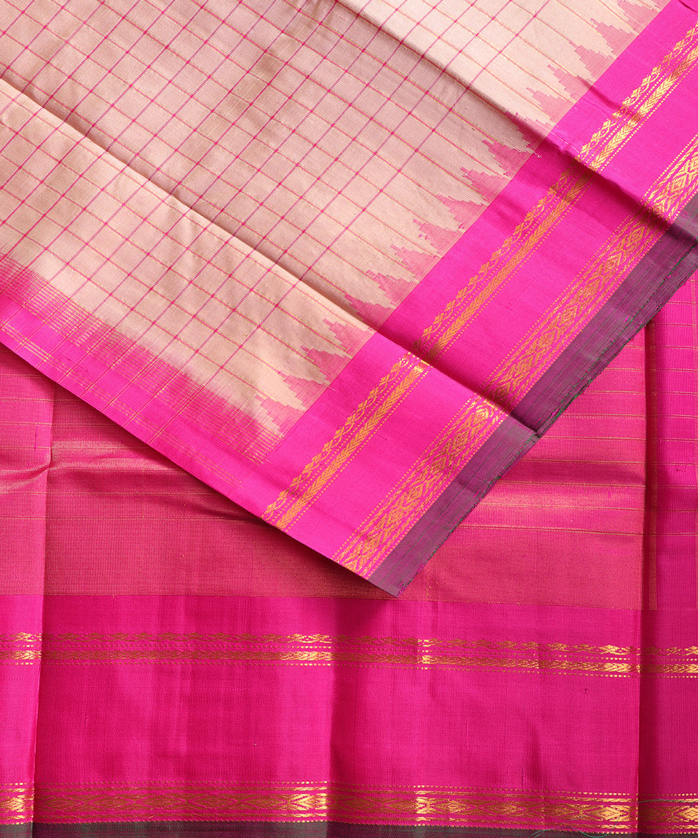 Multi-shade handloom Gadwal Silk saree