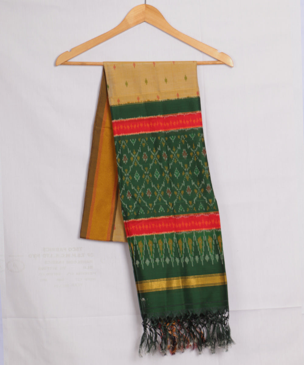 Trombone yellow color handloom ikat sico dupattas