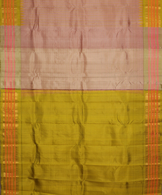 Redwood color handloom Gadwal Silk saree
