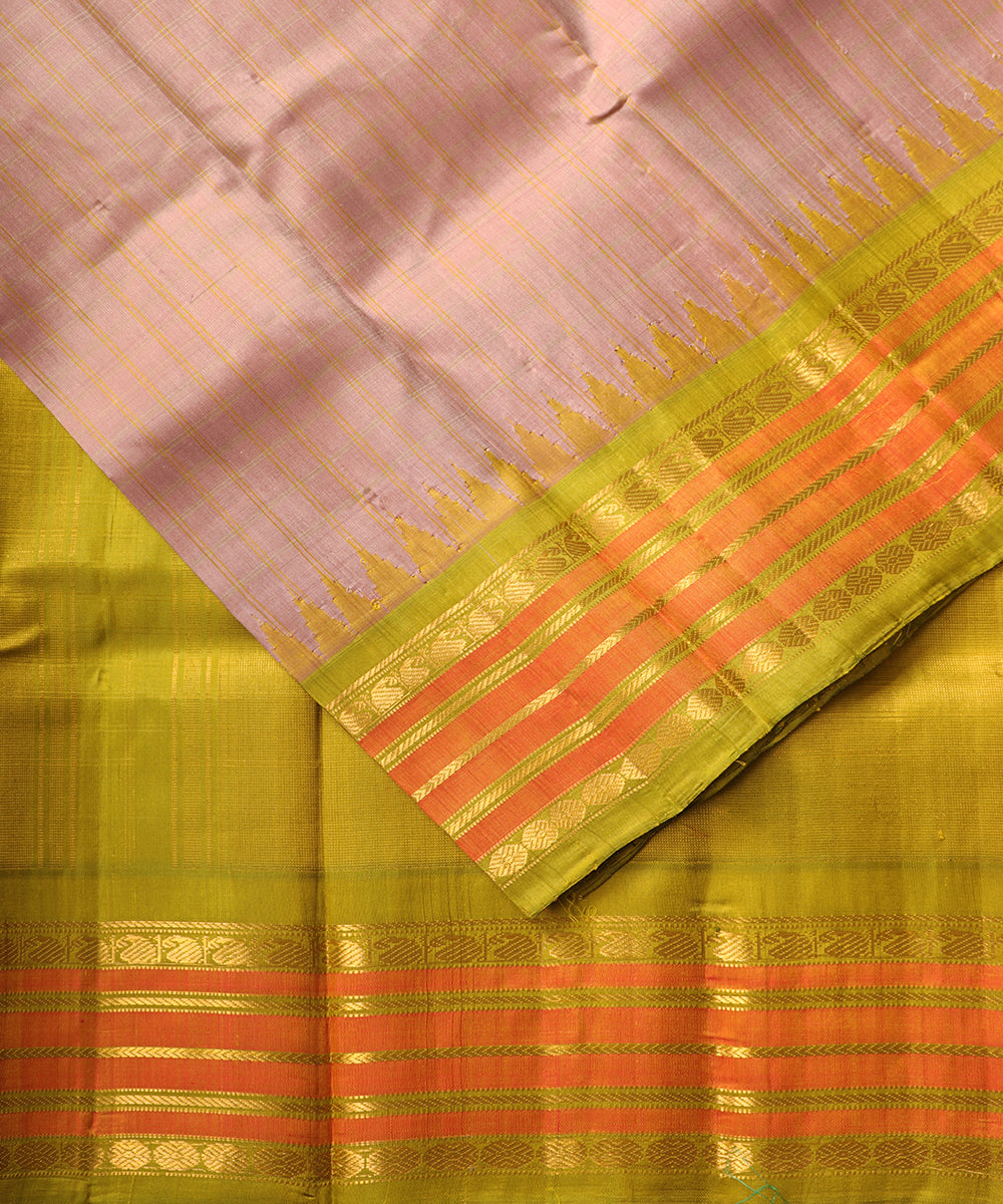 Redwood color handloom Gadwal Silk saree