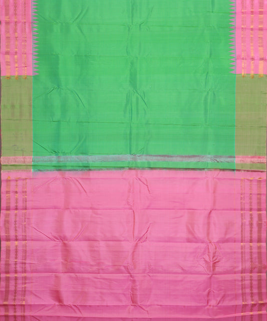Jade green color handloom Gadwal Silk saree