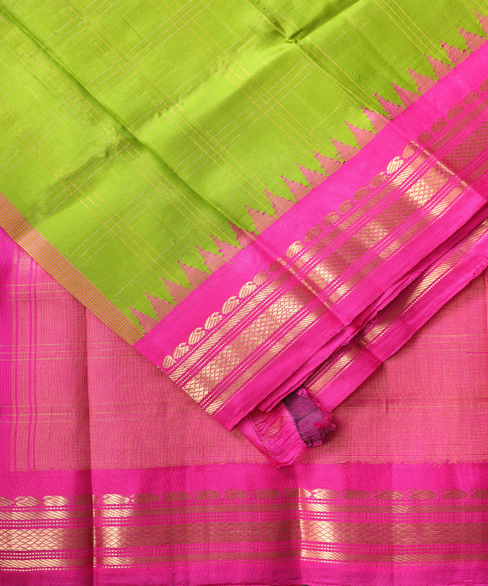 Green color handloom Gadwal Silk saree
