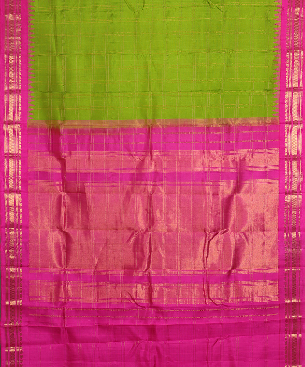 Green color handloom Gadwal Silk saree