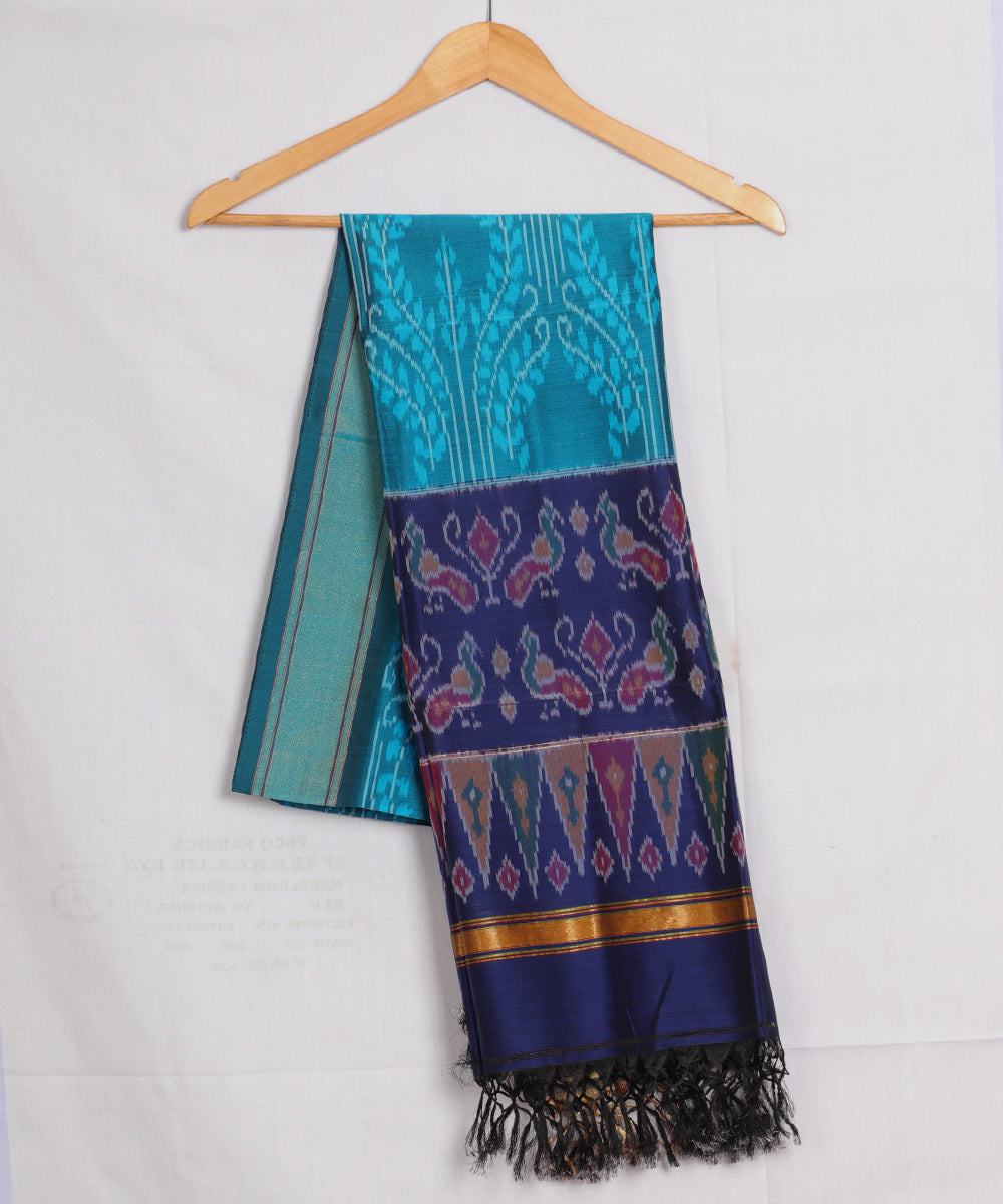 Olympic blue color handloom ikat sico dupattas