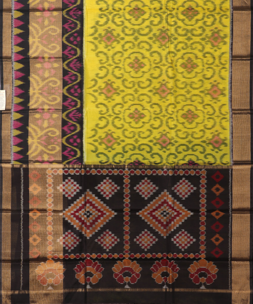 Lime green color handloom pochampally sico saree