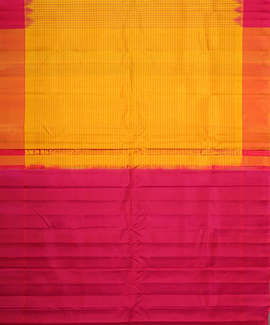 Tuscany yellow color handloom Gadwal Silk saree