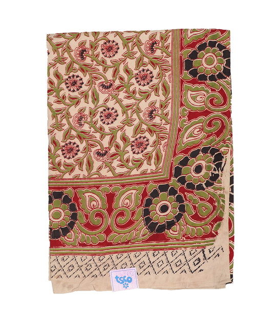 Kalamkari handblock print cotton single cot Bedsheet