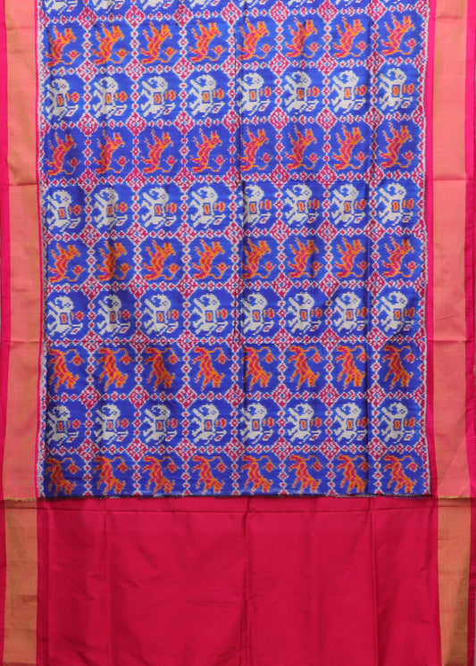 Blue color handloom rajkot silk saree