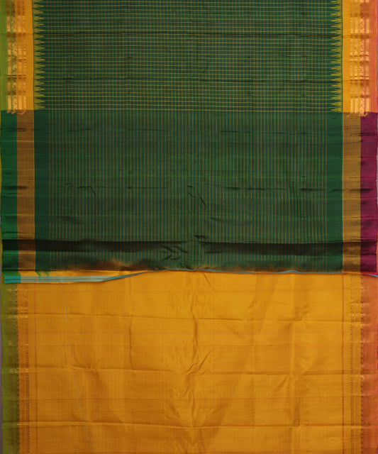 Sacramento green color handloom Gadwal Silk saree