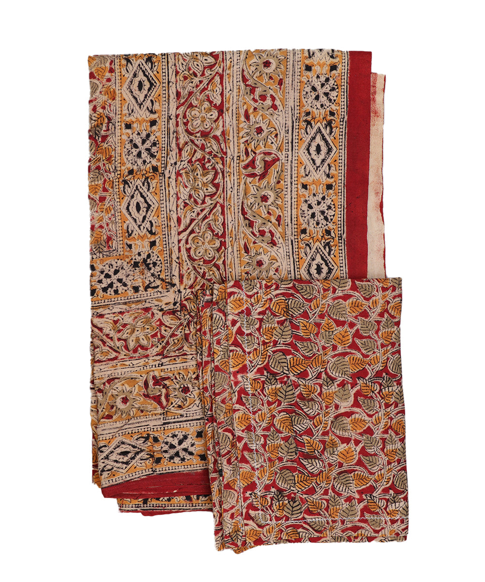 Kalamkari handblock print cotton single cot Bedsheet