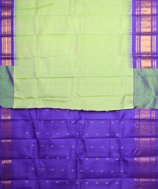Mint green color handloom Gadwal Silk saree