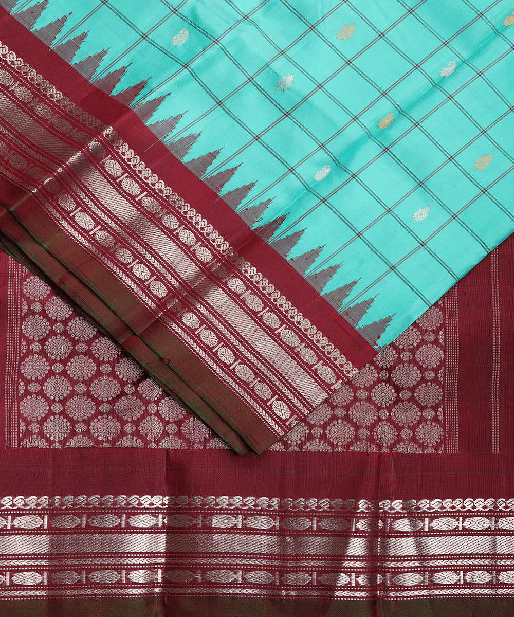 Jungle green color handloom Gadwal Silk saree