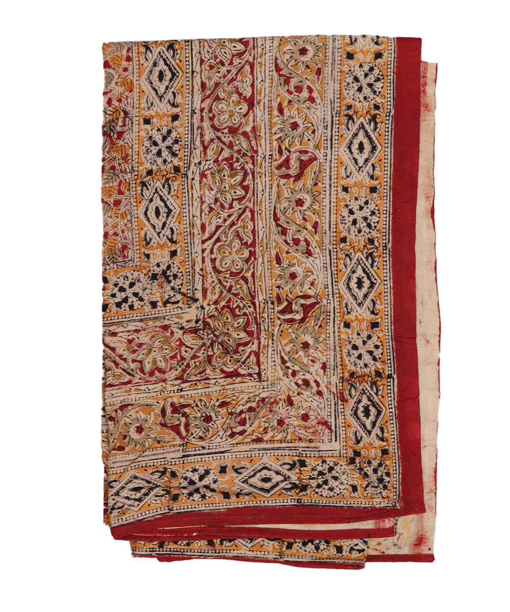 Kalamkari handblock print cotton single cot Bedsheet