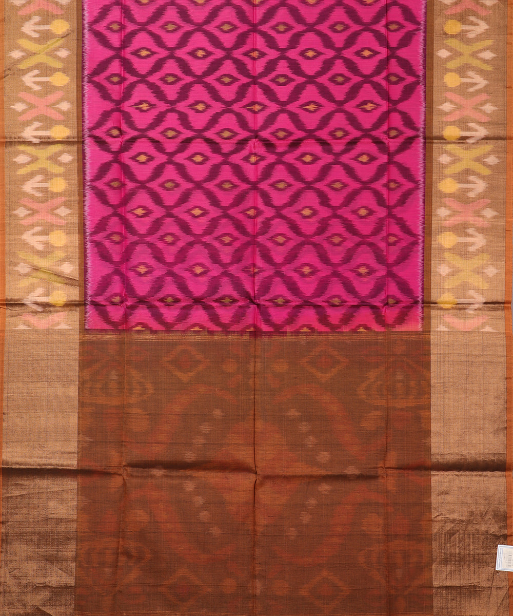 Fandango violet and pink color handloom pochampally sico saree