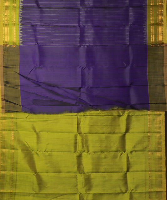 Space blue color handloom Gadwal Silk saree