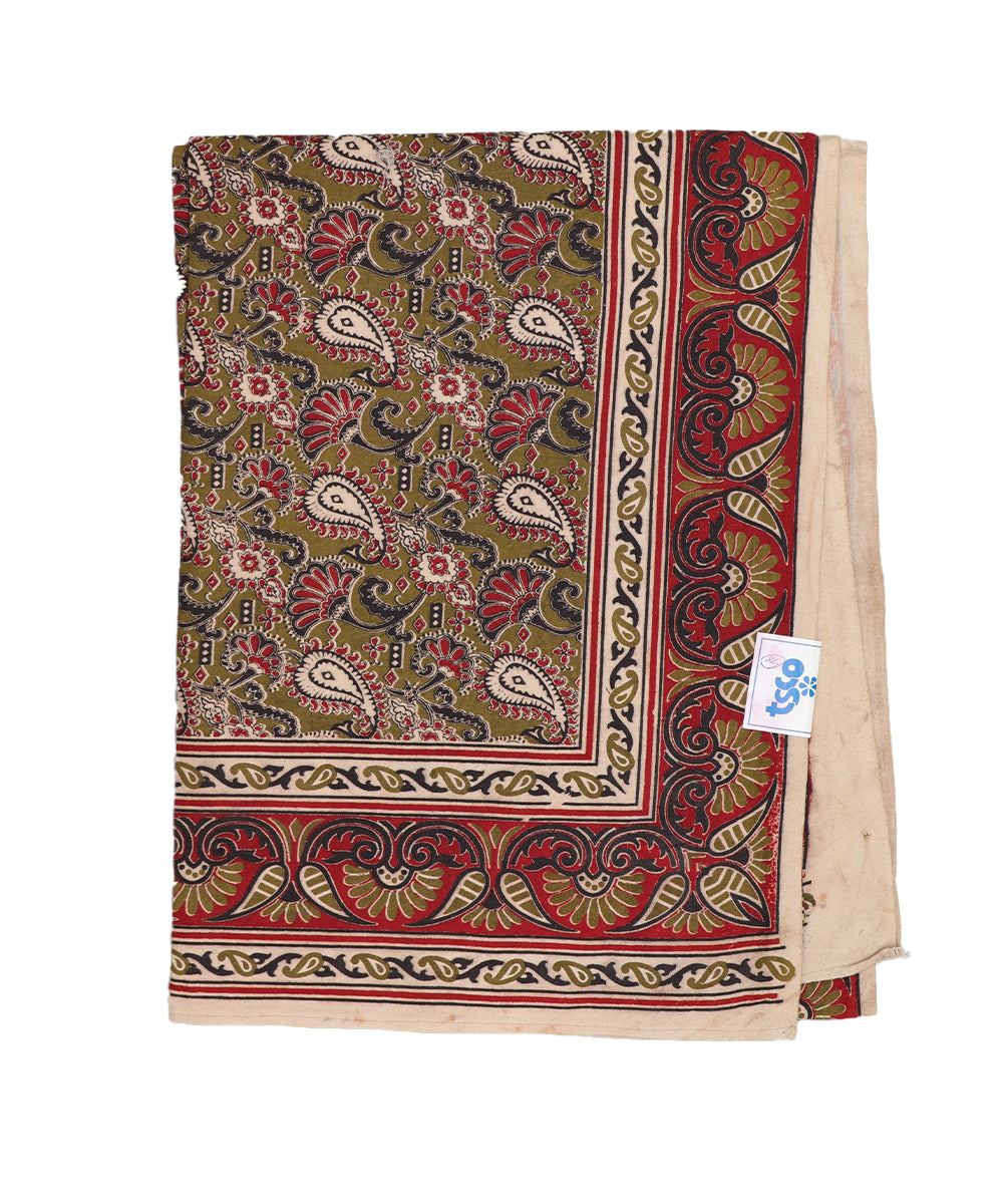 Kalamkari handblock print cotton single cot Bedsheet