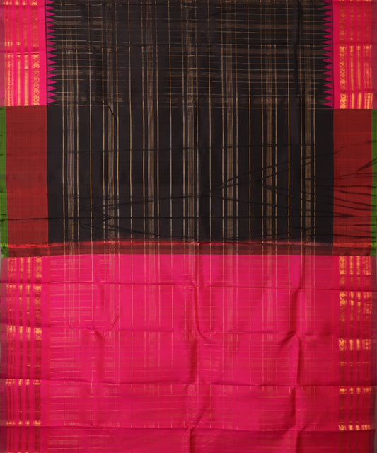 Black color handloom Gadwal Silk saree