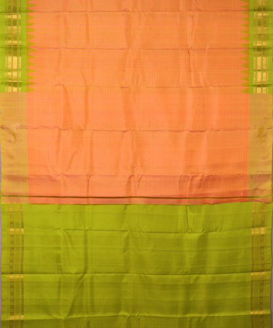 Tangerine color handloom Gadwal Silk saree