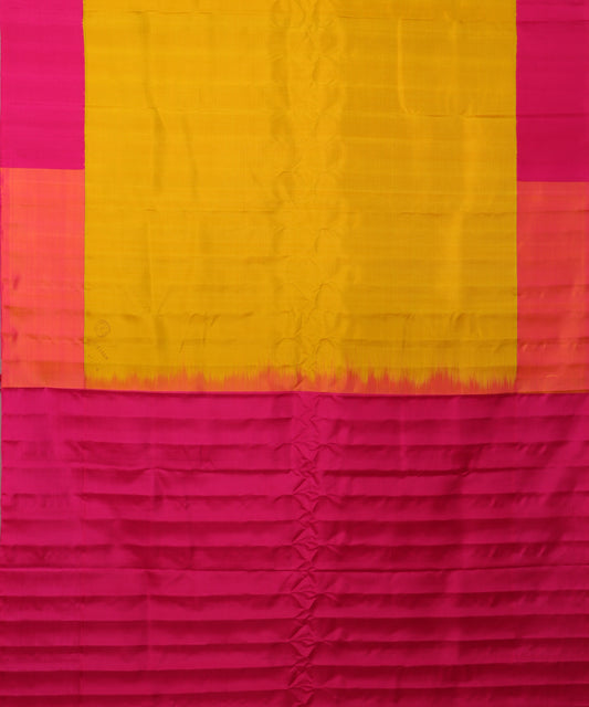 Cyber yellow color handloom Gadwal Silk saree