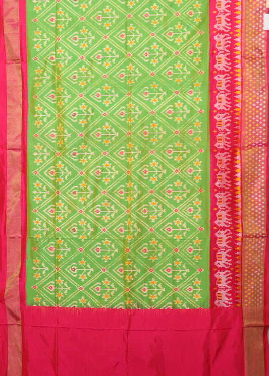 Green shade color handloom rajkot silk saree