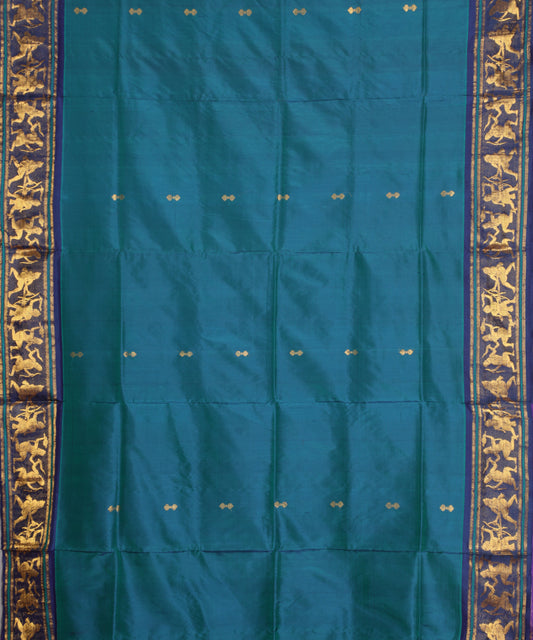 Pine green handloom ramappa silk saree