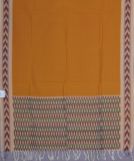Apricot orange color handloom cotton dupatta