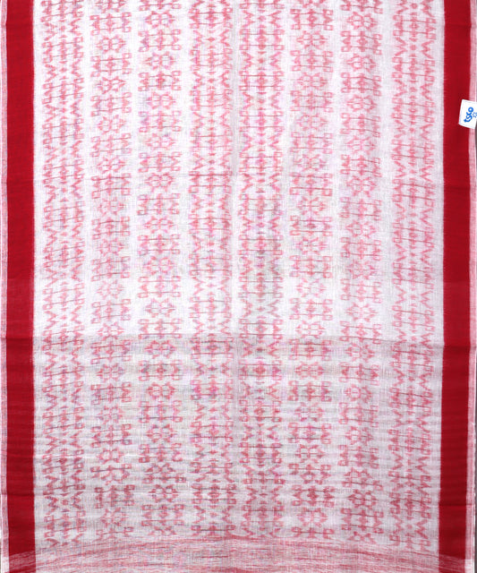 Lemonade color handloom linen ikat saree