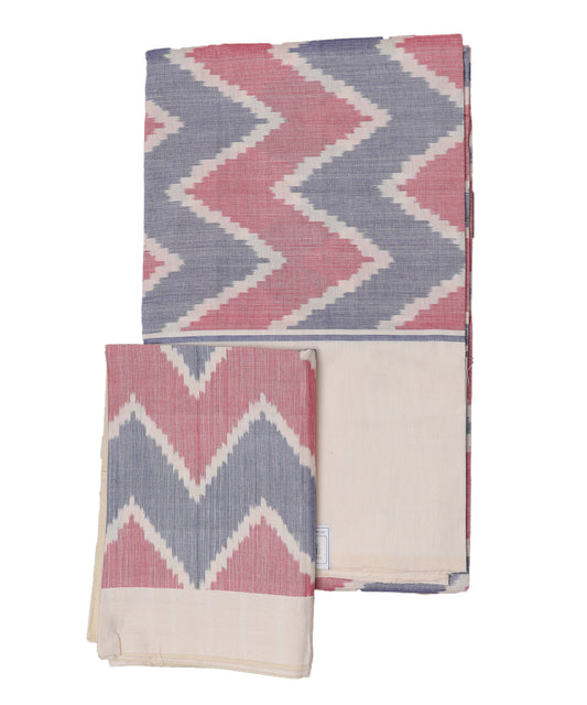 Handwoven pochampally ikat double cot bedsheet