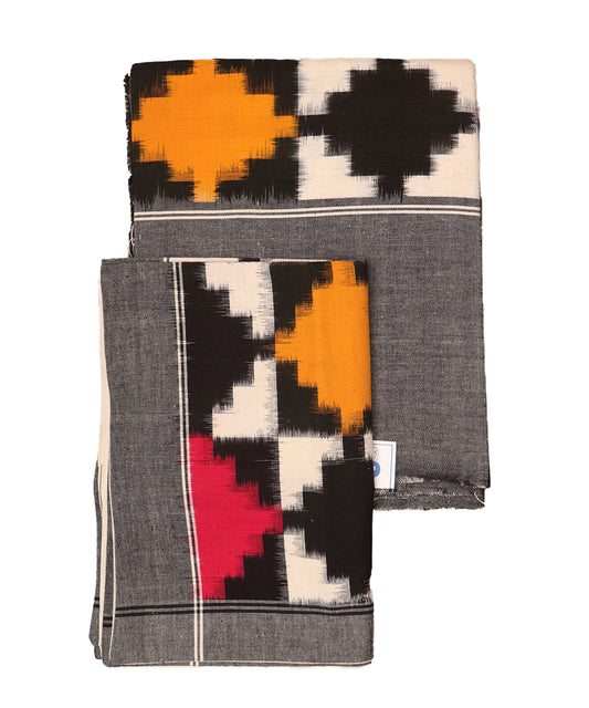 Handwoven ikat single cot bedsheet