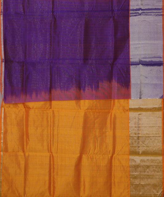 Eggplant violet color handloom venkatagiri sico saree