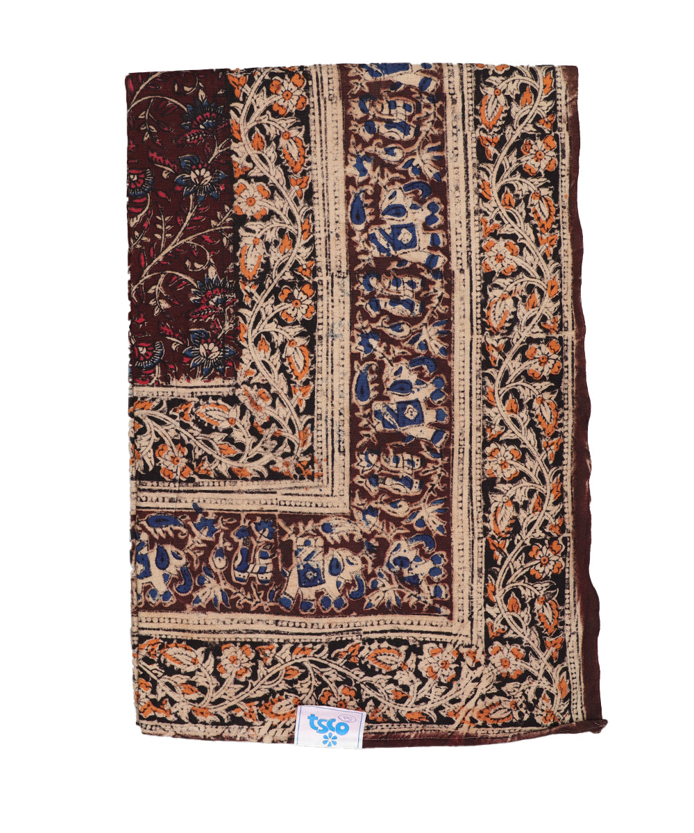 Kalamkari handblock print cotton single cot Bedsheet