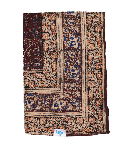 Kalamkari handblock print cotton single cot Bedsheet