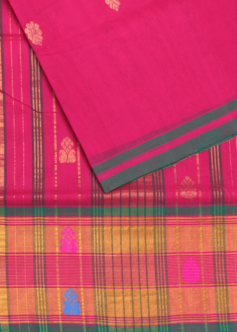 Ruby pink color handloom venkatagiri cotton saree