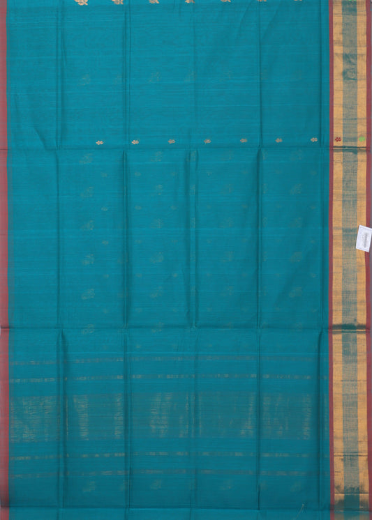 Jungle green color handloom venkatagiri cotton saree