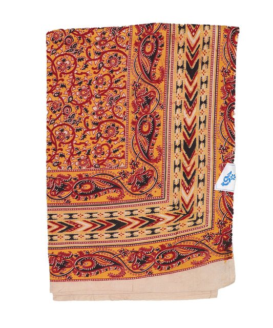 Kalamkari handblock print cotton single cot Bedsheet