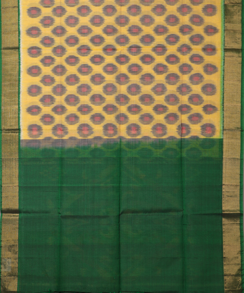 Royal yellow color handloom pochampally sico saree