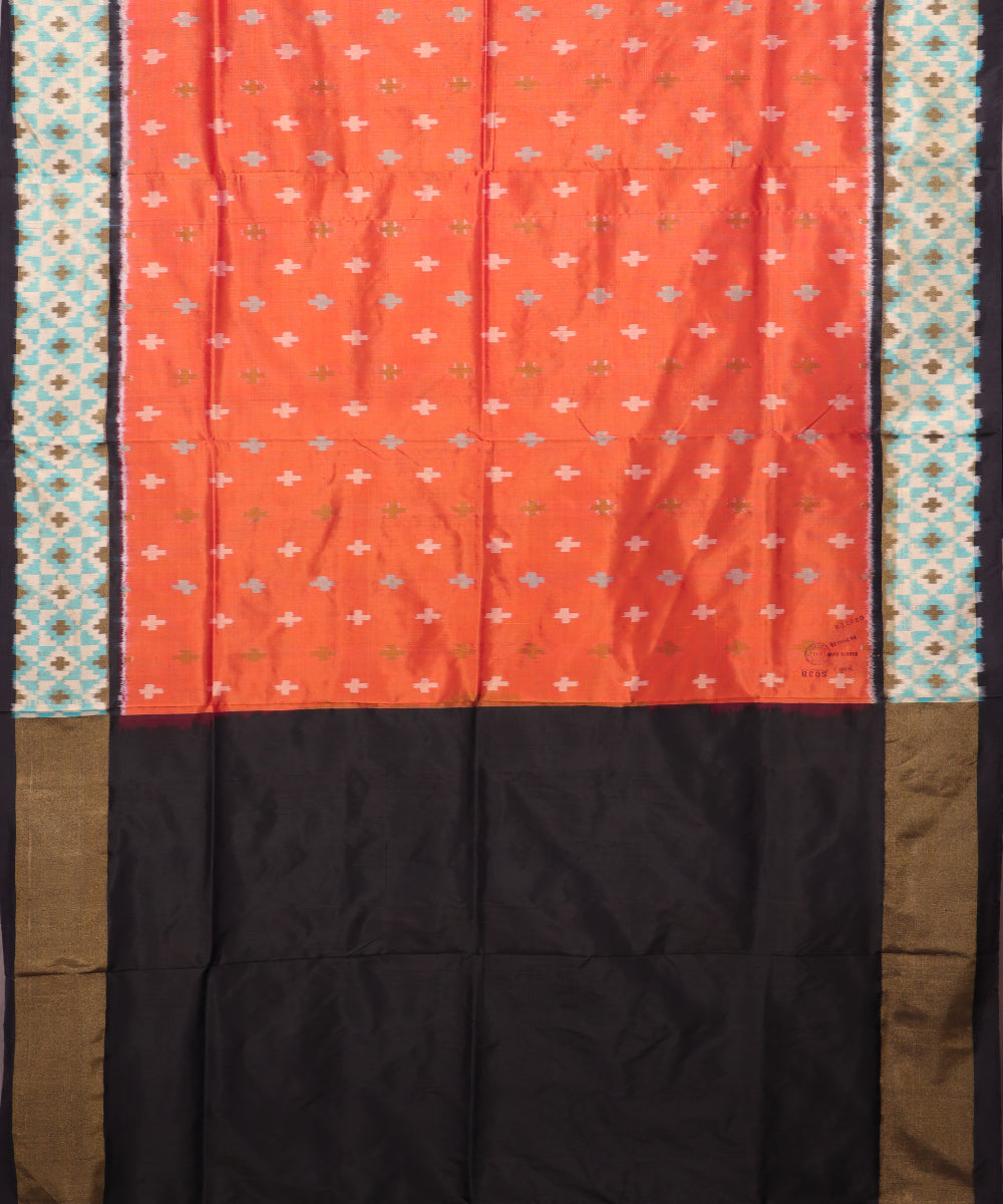 Orange shade handloom rajkot silk saree
