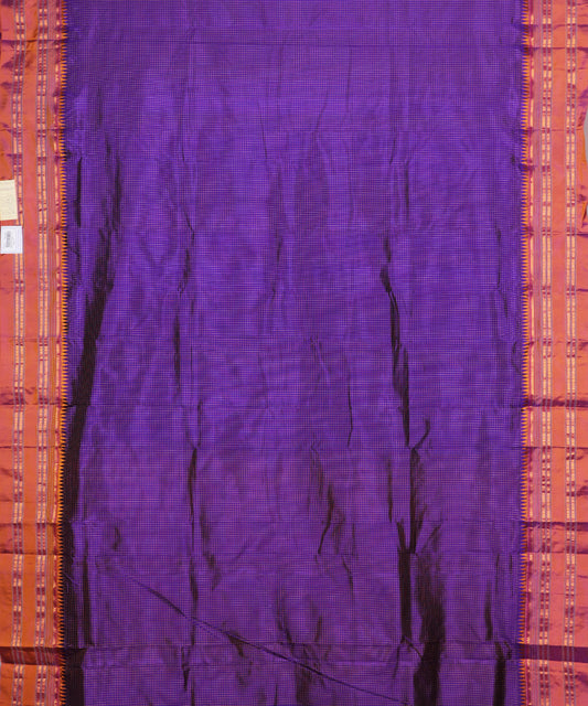 Navy blue striped handloom narayanpet silk saree