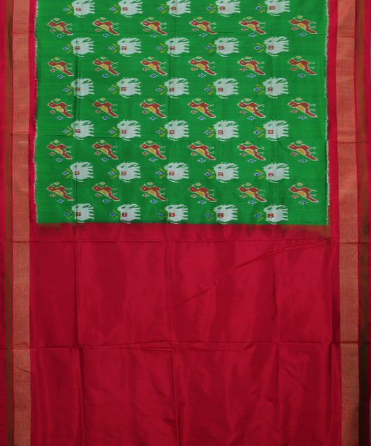 Green color handloom rajkot silk saree