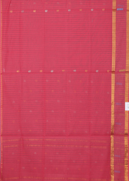 Brick pink color handloom venkatagiri cotton saree