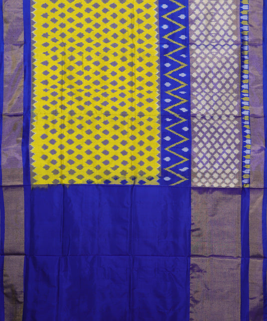 Cyber yellow color handloom rajkot silk saree